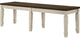 Benzara BM250292 Rectangular Top Bench With Thick Block Legs, Brown/Cream