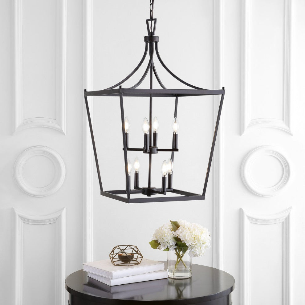 Safavieh Vallor 8 Light Pendant Oil Rubbed Bronze, Black