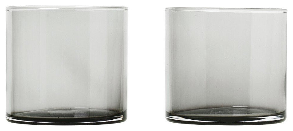 Mera Drinking Glasses Set of 2, Smoke, Low Ball