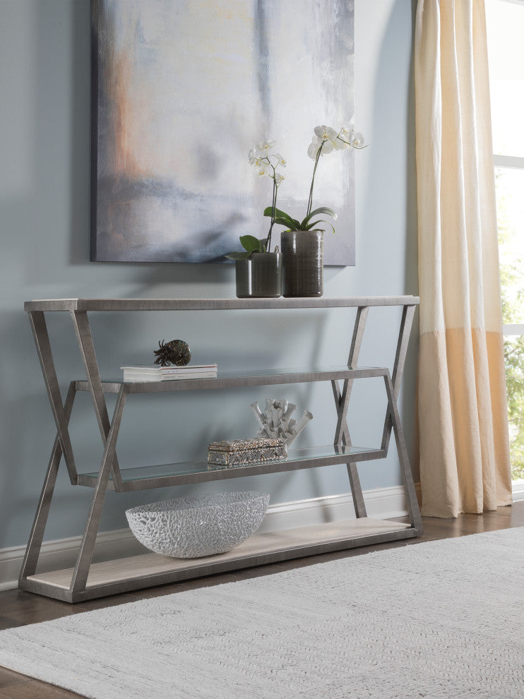 Adamo Silver Gray Console
