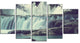 Amazing Waterfall in Mexico, Landscape Canvas Art Print, 60"x32", 5 Panels