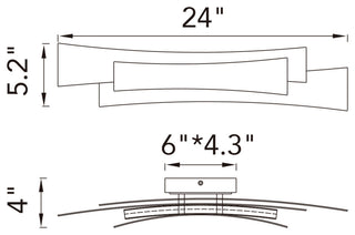 Candora Integrated LED Vanity Light, Brass, 24 Inches