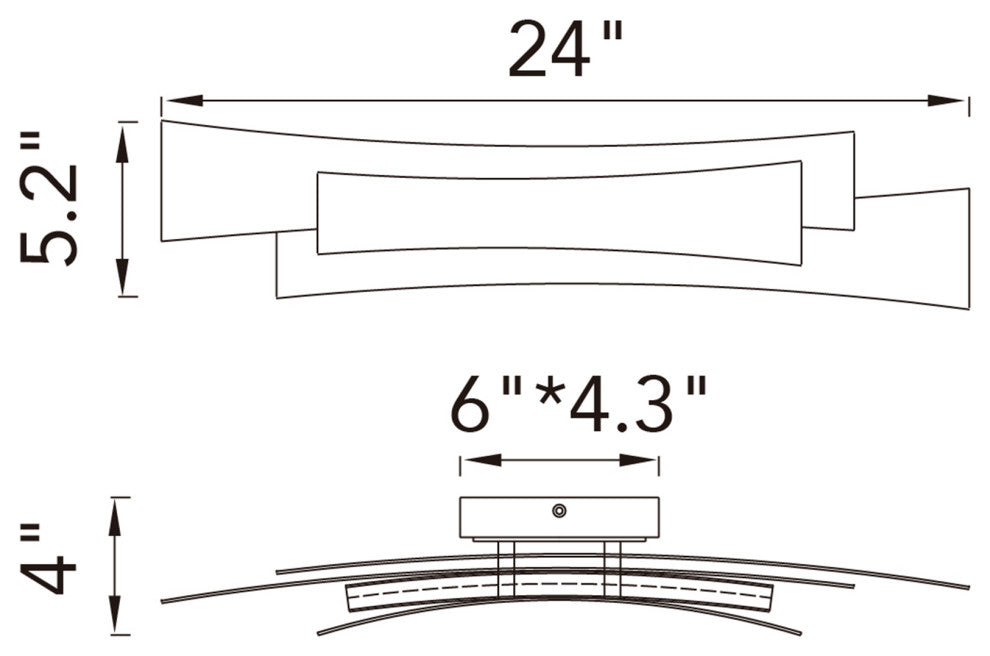 Candora Integrated LED Vanity Light, Brass, 24 Inches