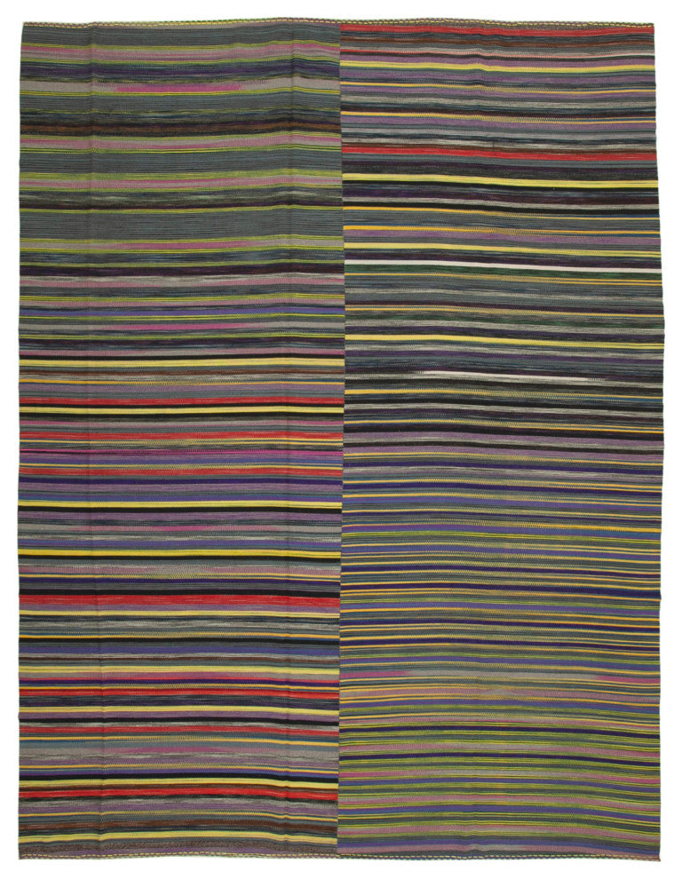 Rug N Carpet - Handmade Turkish 11' 11'' x 15' 7'' Modern Design Wool Kilim Rug