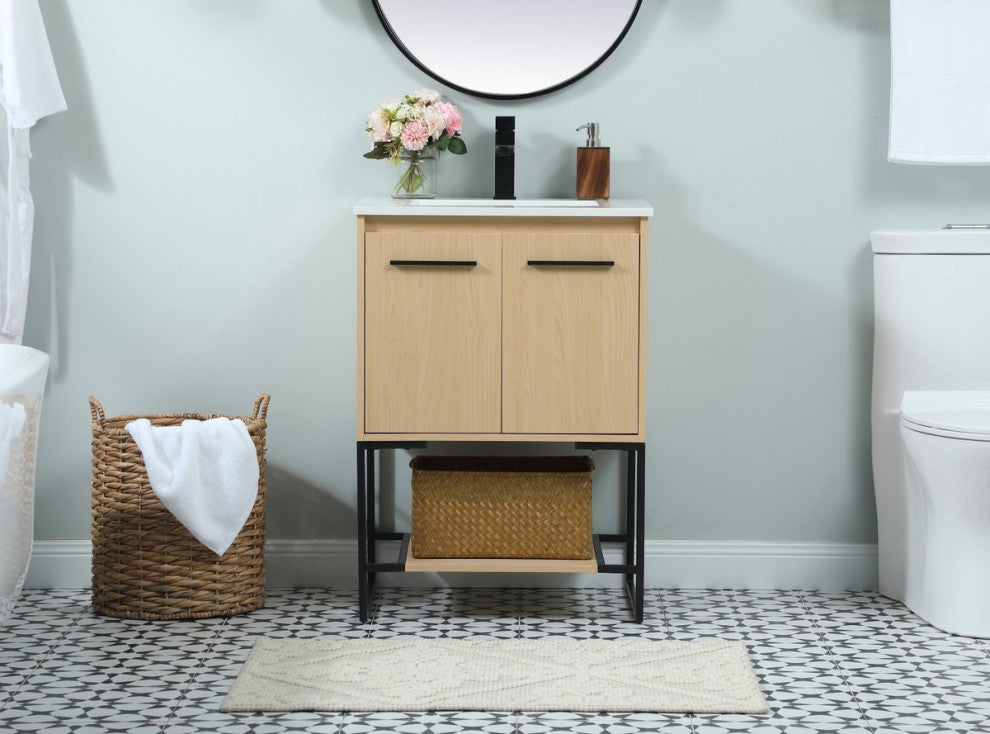 Sue 24" Single Bathroom Vanity, Maple