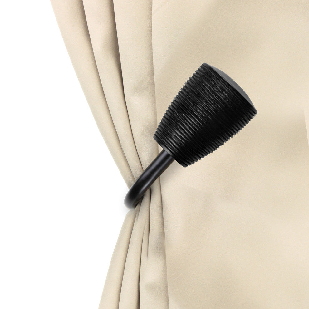 Anya Curtain Holdback, Pair, Black