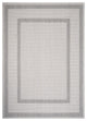 5" x 7" Gray Double Border Indoor Outdoor Area Rug