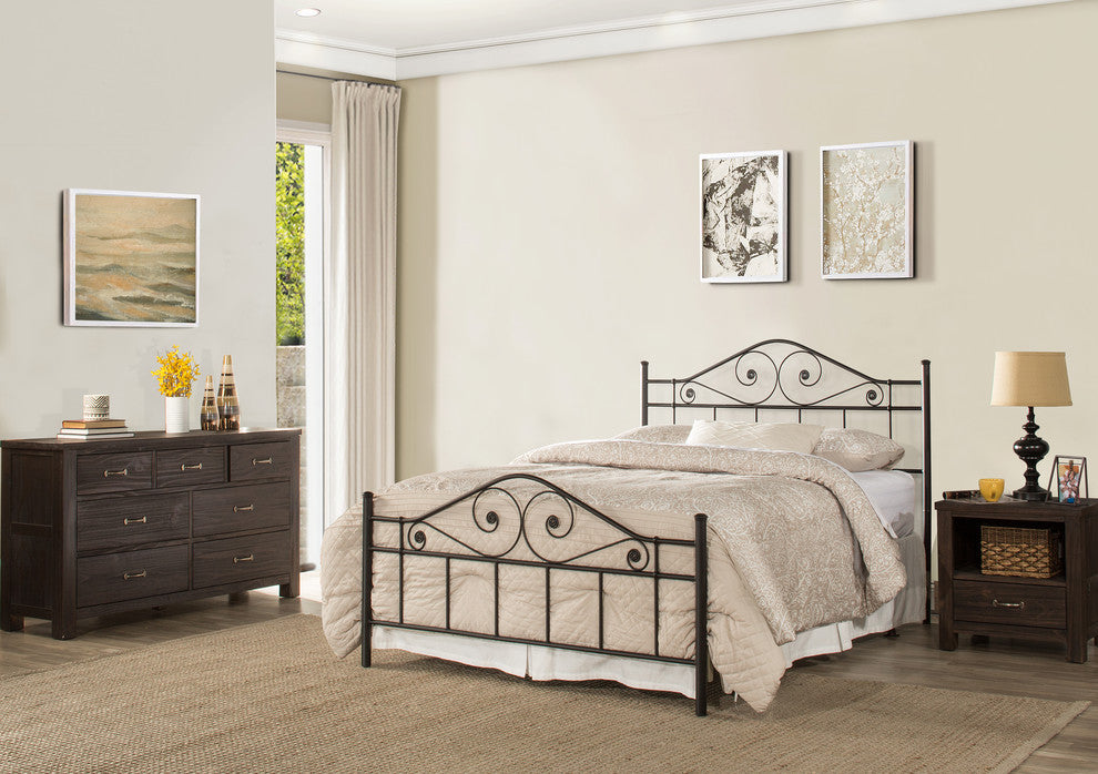 Harrison Bed Set With Rails, Queen