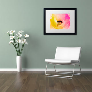 Color Bakery 'Poppy Gradient II' Art, Black Frame, White Matte, 20"x16"