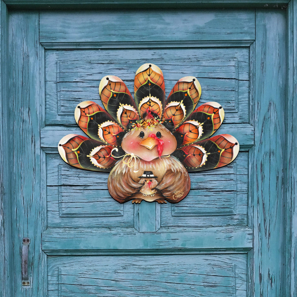 Feathered Turkey Wooden Over the Door decoration