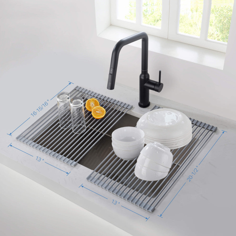 KIBI Multipurpose Stainless Steel Roll Up Drain Tray, 17"