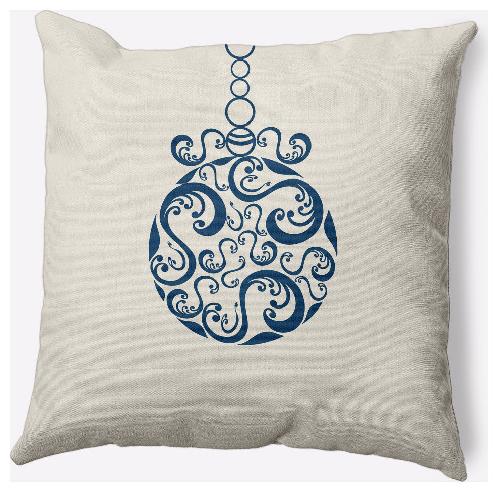 Fancy-Bulb Decorative Throw Pillow, Bright Navy, 26"x26"