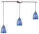 Arco Baleno 3-Light Satin Nickel Pendant, Sapphire Glass