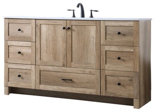 Home Living 60" SIngle Bathroom Vanity, Natural Oak