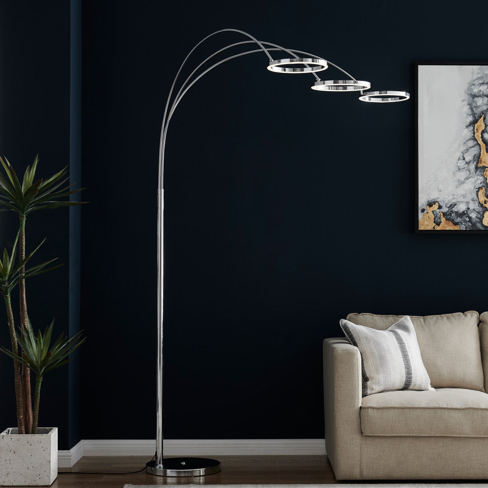 Three Ring Arc Integrated LED Floor Lamp