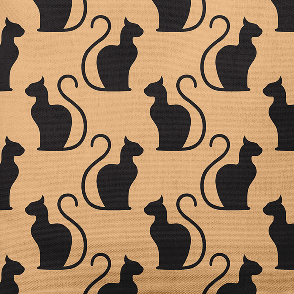 16" x 16" Spooky Cats Decorative Throw Pillow, Pale Gold