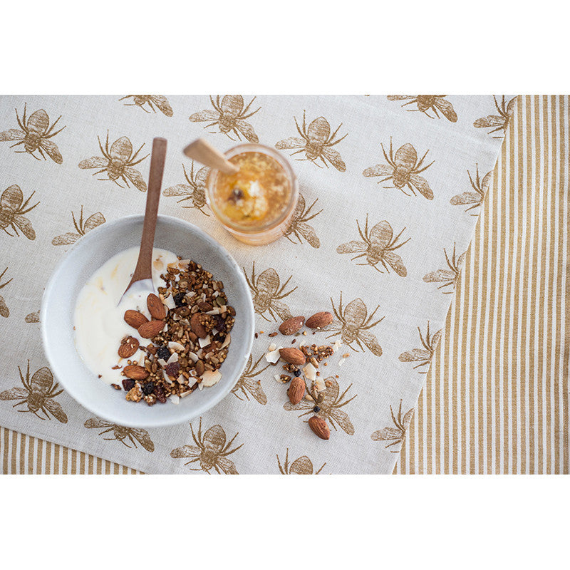 Set of Eight Pale Yellow Bumble Bee Napkins