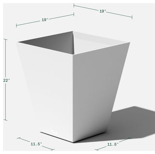 Nobleton Square Planter, White, 22 Inch, 2 Pack