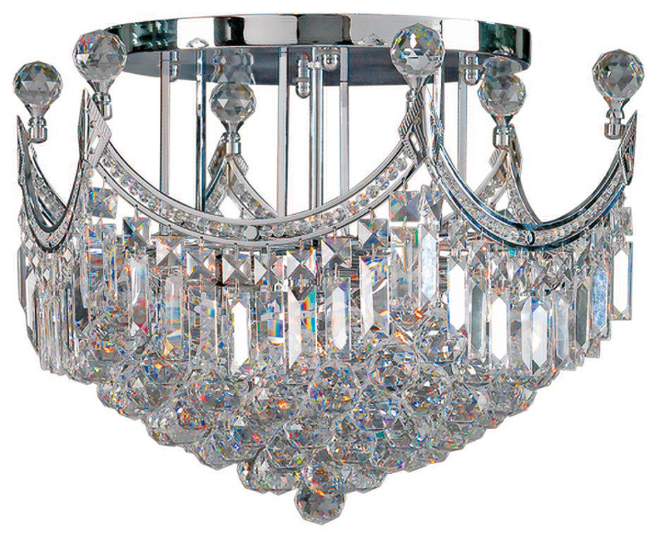 Artistry Lighting Corona Collection Flush Mount Crystal Chandelier 20x13, Chrome