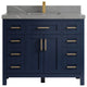 Cambridge 42 Single Sink Bath Vanity in Hale Navy Blue 2" Piatra Gray