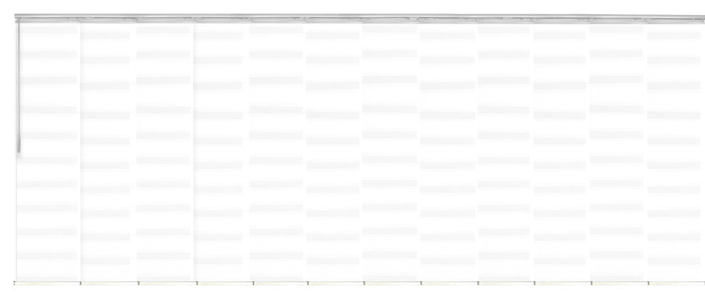 Blanched White 12-Panel Track Extendable Vertical Blinds 140-260"W