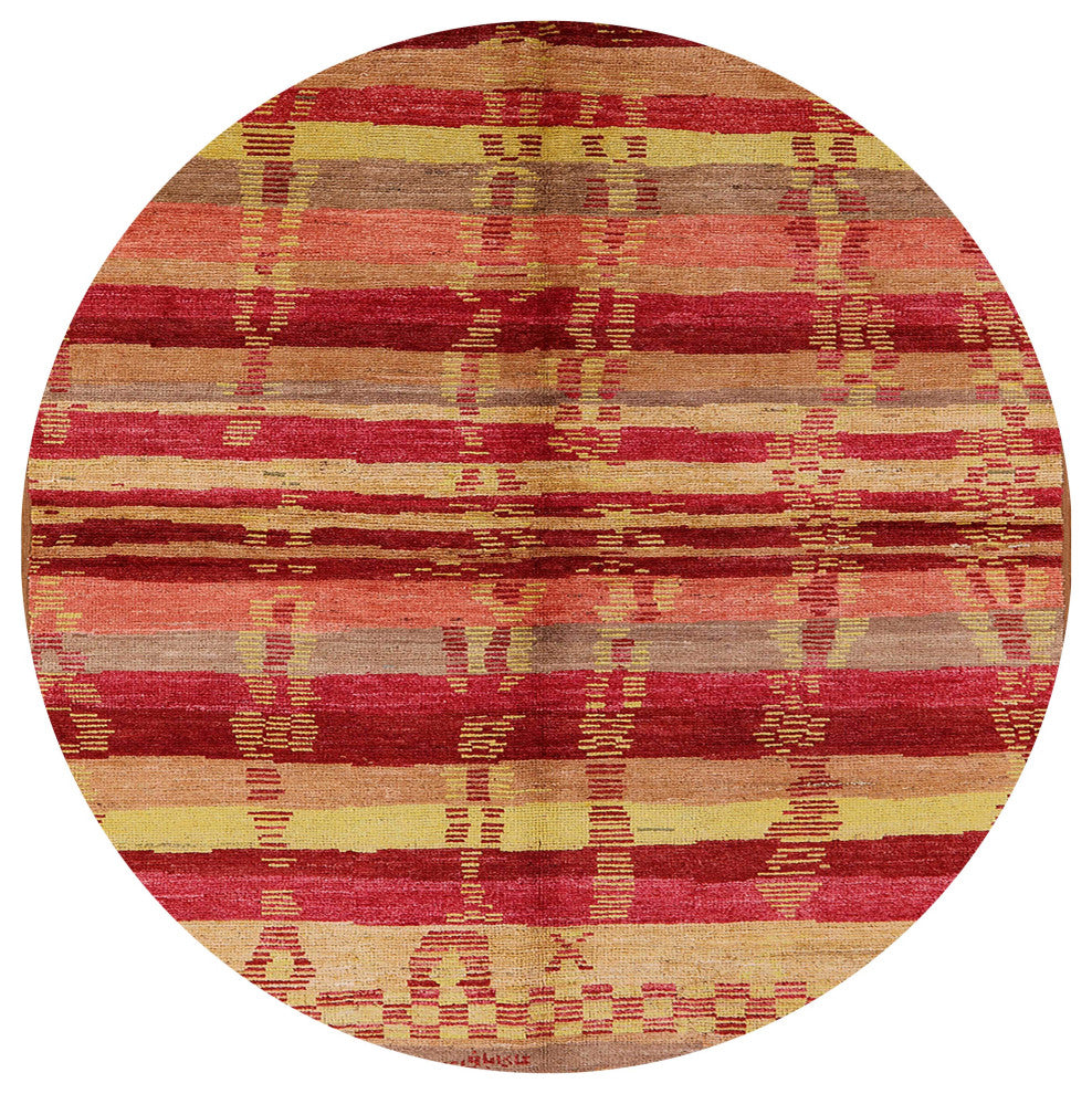 Ahgly Company Indoor Round Mid-Century Modern Area Rugs, 7' Round