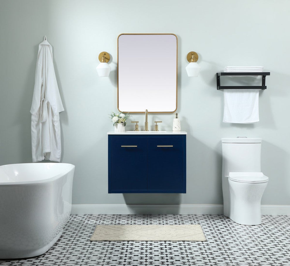 Home Living 19" Midcentury Modern Blue-Light Bathroom Vanity