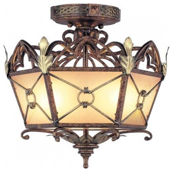 Livex 8823-64 Ceiling Mount, Palacial Bronze with Gilded Accents
