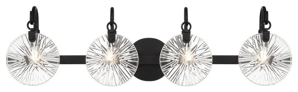 Addison 4-Light Bathroom Vanity Light, Matte Black