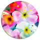 Colorful Watercolor Floral Pattern, Floral Disc Metal Artwork, 23"