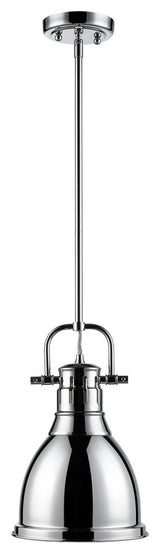 Duncan Mini Pendant With Rod, Chrome, Chrome