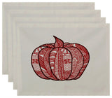 Pumpkin Patch Geometric Print Placemat, Set of 4, Red
