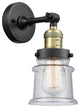 Small Canton 1-Light Sconce, Black Antique Brass, Seedy