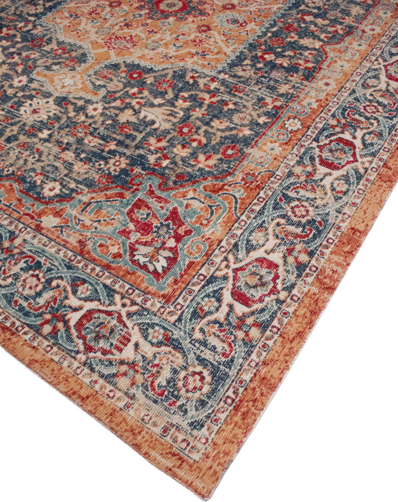Noori Rug Low-Pile Neal Blue/Rust Rug