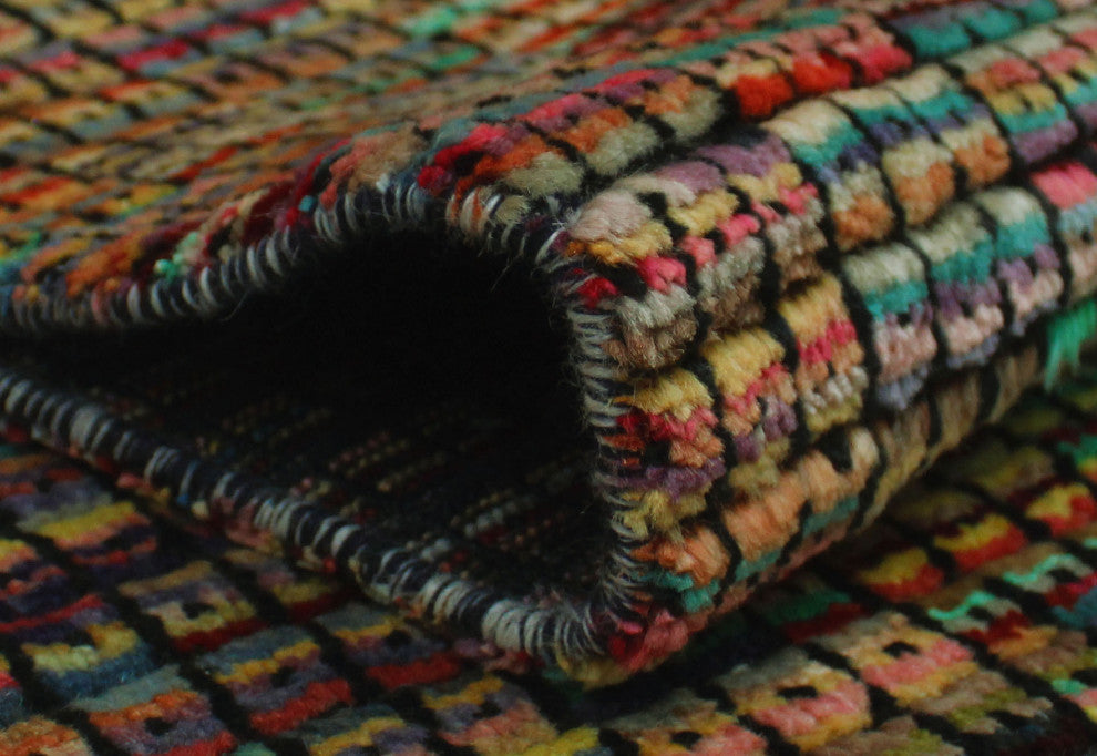 High-Low Chobi Albertyn Green Rug, 8'0x10'2