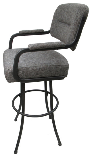 Swivel Counter Metal Bar Stool, Mojeva Grey - Gray, 30"