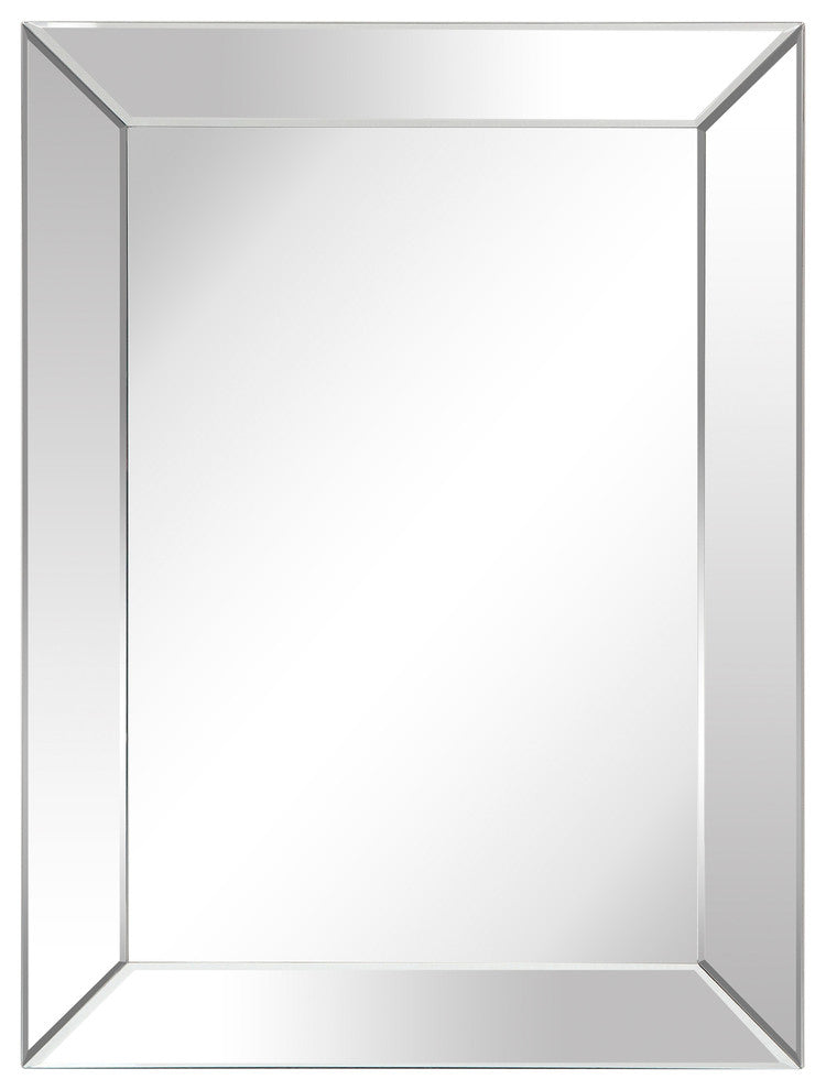 Modern Beveled Rectangle Wall Mirror, 1"-Beveled Center Mirror, 40"x 30"