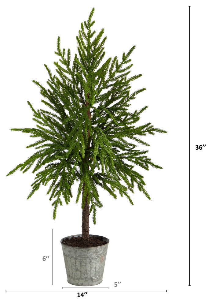 36" Christmas Artificial Tree, Decorative Planter