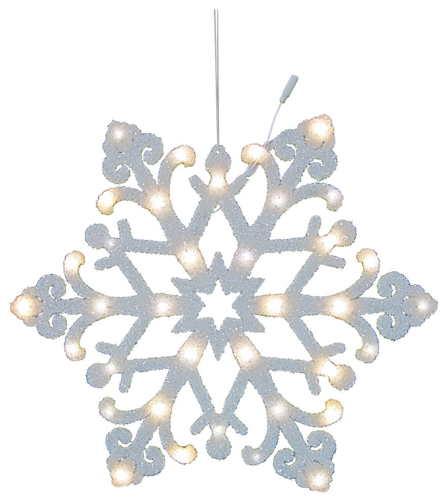 24" Warm White LED Snowflake With Star