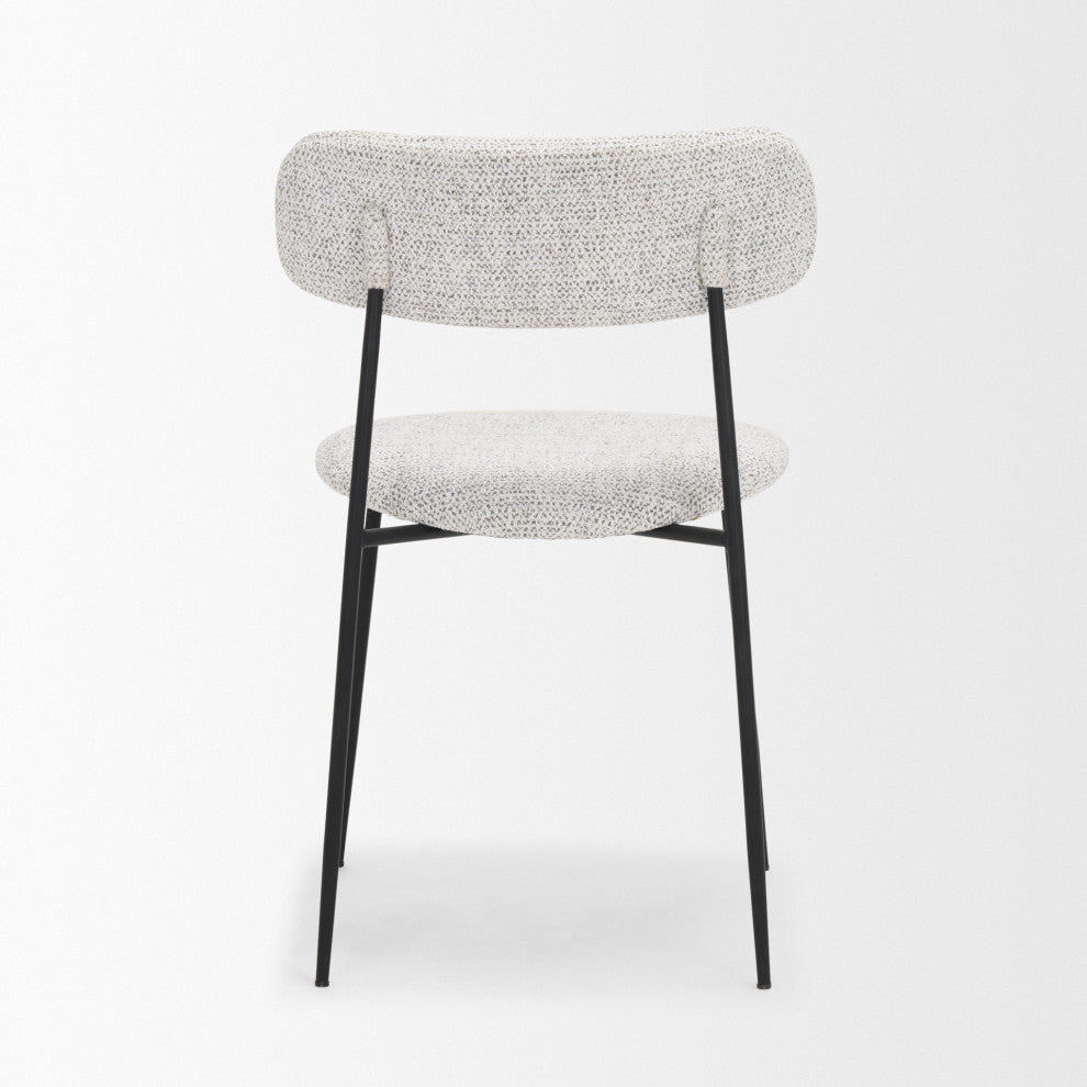 Casey Matte Black Metal With Gray Fabric Dining Chair, Set of 2