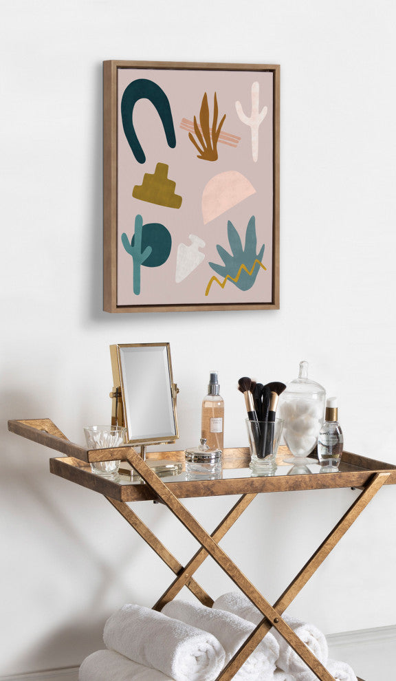 Sylvie Desert Shapes Framed Canvas by Sarah Eisenlohr, Gold 18x24