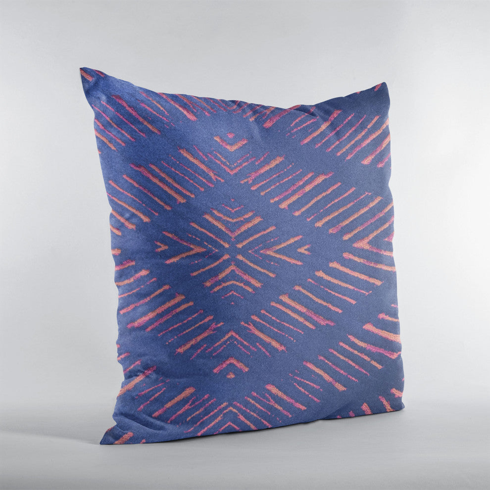 Plutus Blue Hypno Abstract Luxury Throw Pillow, 20"x30"