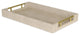 Cream Faux Shagreen Tray with Handles