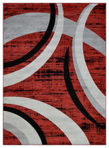 Modern Accent Rug, Scarlet Red, 6'11"x4'11"