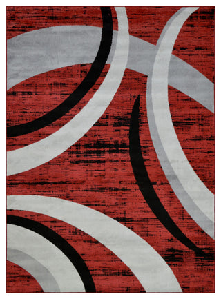 Modern Accent Rug, Scarlet Red, 6'11"x4'11"