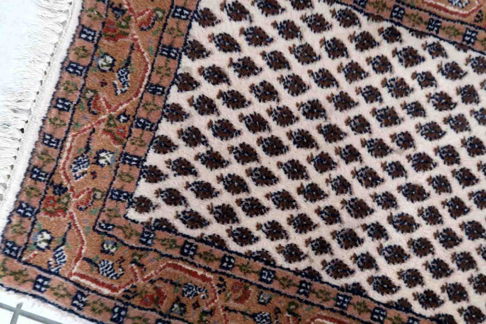 Handmade Vintage Indian Seraband Rug 1.8'x2.9', 56cmx89cm 1970s