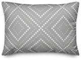 Gray and White Dotted Diamond 14x20 Lumbar Pillow