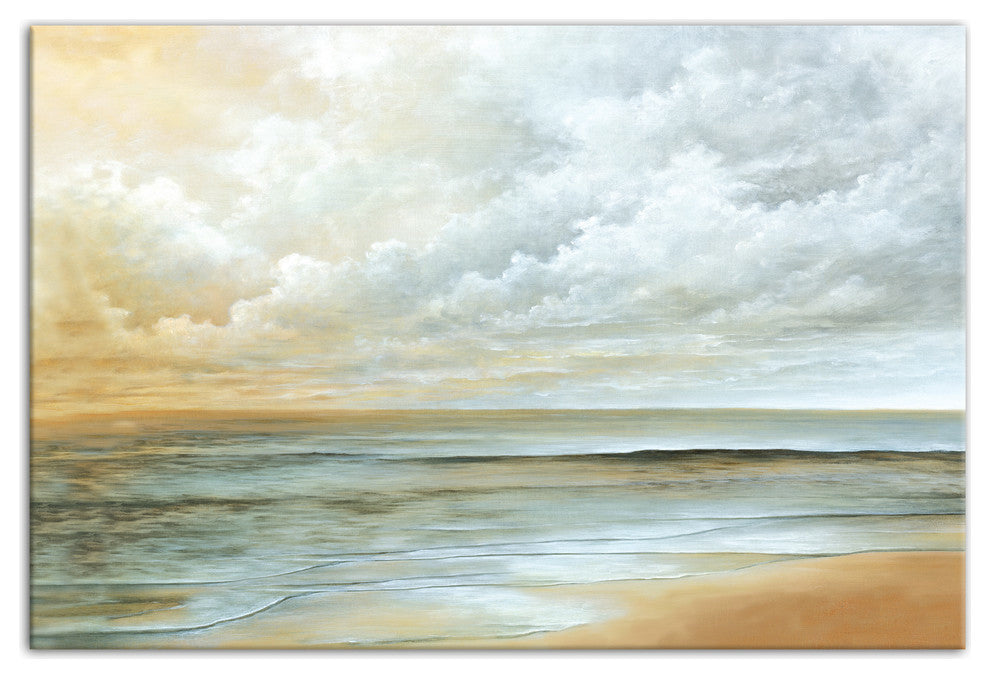 Long Beach Ocean Canvas Wall Art, Unframed, 24"x36"