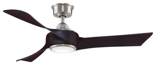 Fanimation Wrap Custom Ceiling Fan Brushed Nickel/Dark Walnut/LED Light, 48"