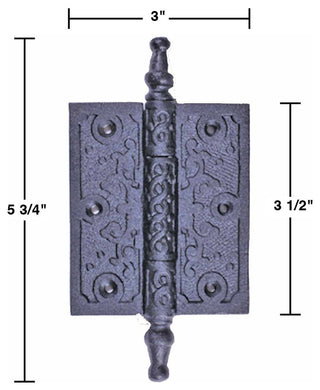 Black Cabinet Hinge Wrought Iron Butt Hinges Victorian Steeple Tip Flush Hinges